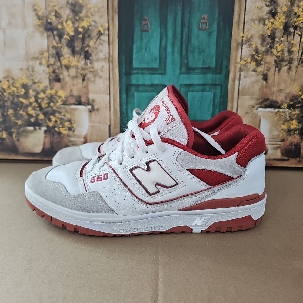 New Balance 550 White Red Terracotta BB550STF Men's Shoes 12